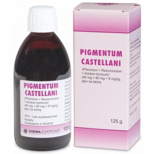 Pigmentum Castellani (40 mg + 80 mg + 8mg)/ g, płyn na skórę, 125 g