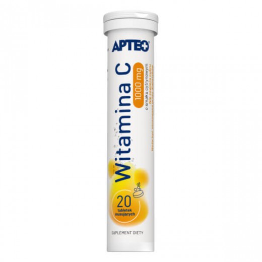 Witamina C 1000 mg o smaku cytrynowym Apteo, 20 tabletek musujących