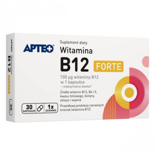 Witamina B12 Forte Apteo, 30 kapsułek