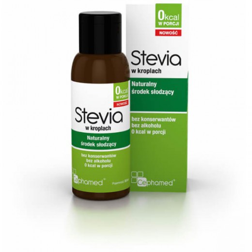 Stevia w kroplach, naturalny środek słodzący, 55 ml