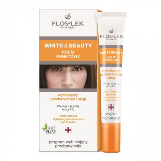 Flos-Lek White&Beauty, krem punktowy wybielający przebarwienia, 20 ml