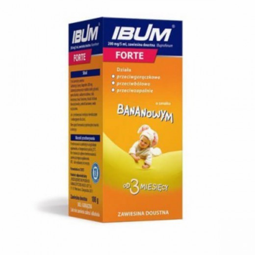 Ibum Forte 200 mg/ 5 ml, zawiesina doustna dla dzieci od 3 miesiąca, smak bananowy, 100 g
