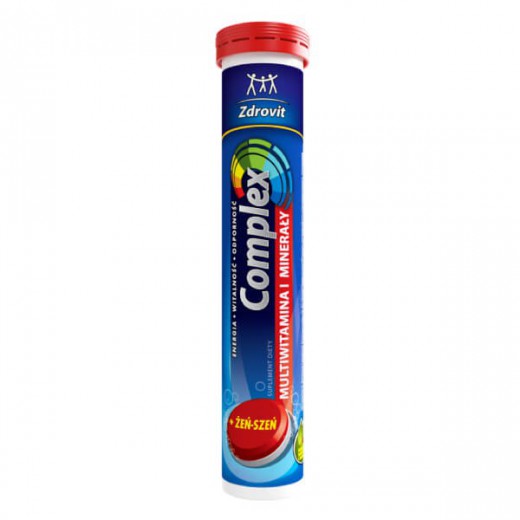 Zdrovit Complex Multiwitamina i Minerały + Żeń-szeń, 24 tabletki musujące