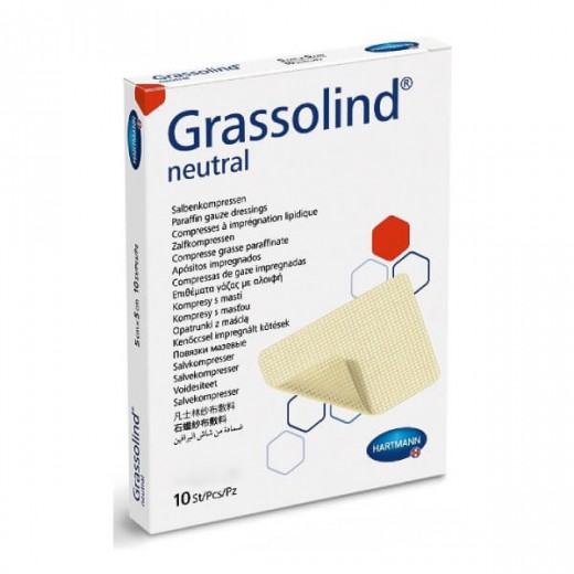 Grassolind Neutral, opatrunek z maścią, jałowy, 20 cm x 10 cm, 1 sztuka