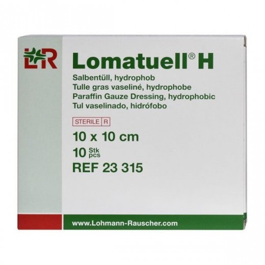 Opatrunek maściowy Lomatuell H, 10cm x 10cm, 10 sztuk