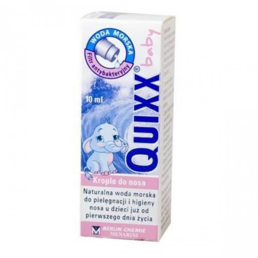 Quixx Baby, woda morska, krople do nosa dla dzieci od urodzenia, 10 ml