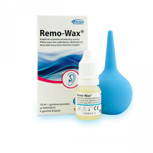 Remo-Wax, krople do usuwania woskowiny usznej, 10 ml + gumowa gruszka
