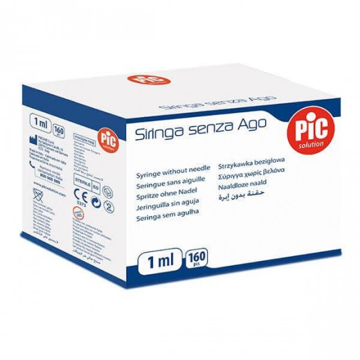Pic Solution, strzykawki bezigłowe, centralne, 1 ml x 160 sztuk
