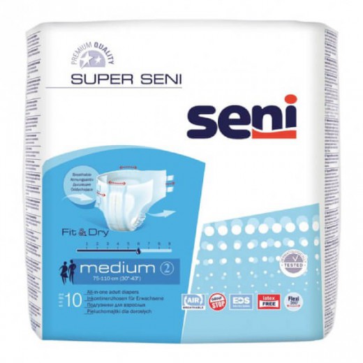 Super Seni, pieluchomajtki, Medium, 75-110 cm, 10 sztuk