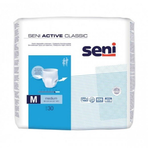 Seni Active Classic, majtki chłonne, Medium, 80-110 cm, 30 sztuk