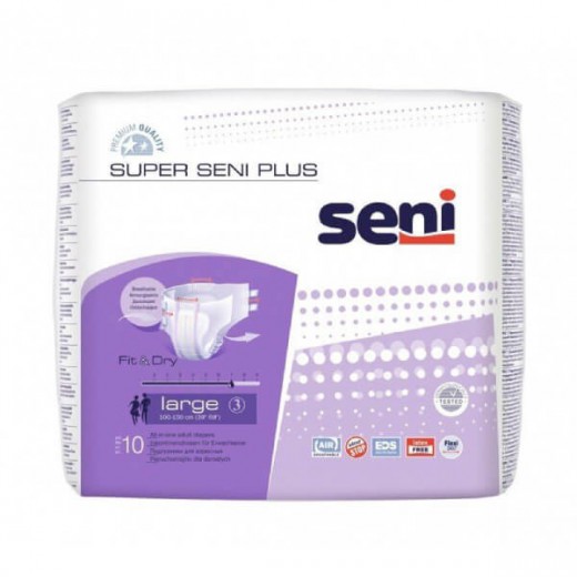 Super Seni Plus, pieluchomajtki, Large, 10 sztuk