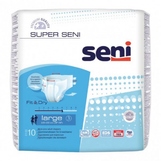 Super Seni, pieluchomajtki, Large, 10 sztuk
