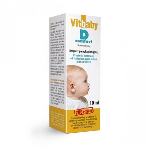 Vitbaby D Comfort, krople dla niemowląt od 1 miesiąca, dzieci i dorosłych, 10 ml