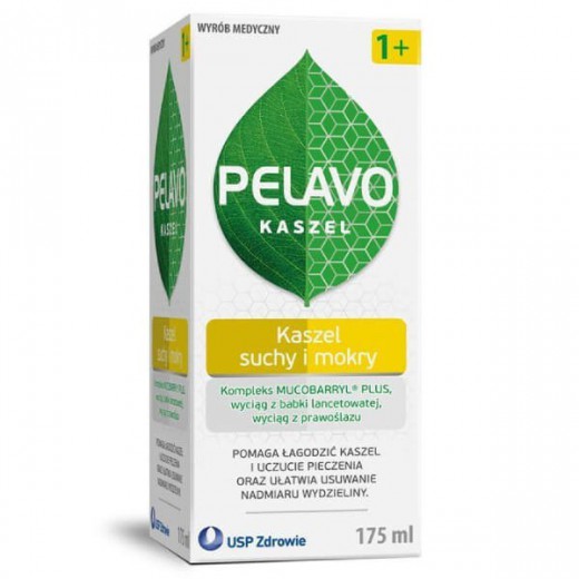 Pelavo Kaszel suchy i mokry, syrop dla dzieci powyżej 1 roku życia, 175 ml