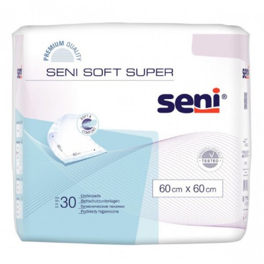 Seni Soft Super, podkłady higieniczne, 60 cm x 60 cm, 30 sztuk