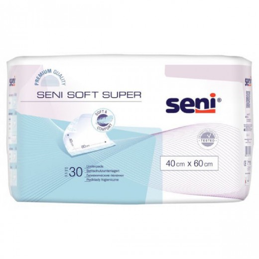Seni Soft Super, podkłady higieniczne, 40 cm x 60 cm, 30 sztuk