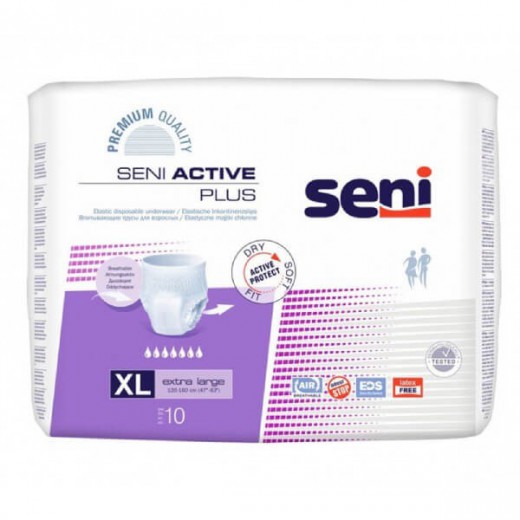 Seni Active Plus, majtki chłonne, Extra Large, 120-160 cm, 10 sztuk