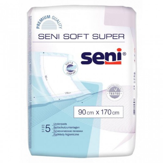 Seni Soft, podkłady higieniczne 90 cm x 170 cm, 5 sztuk