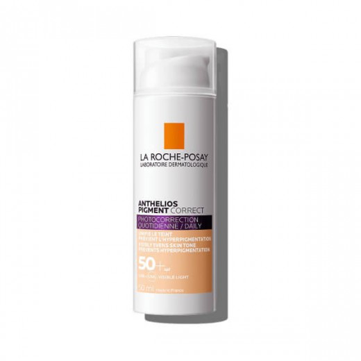La Roche-Posay Anthelios Pigment Correct, barwiący krem ochronny do twarzy, SPF 50+, 50 ml
