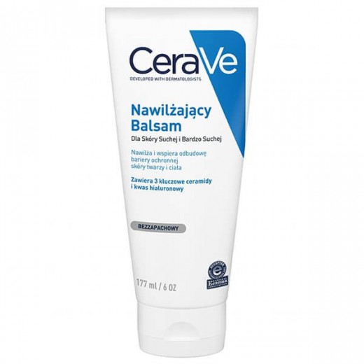 CeraVe, balsam nawilżający do twarzy i ciała z ceramidami, skóra sucha i bardzo sucha, 177 ml