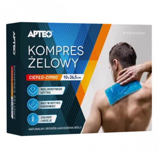 Kompres żelowy ciepło-zimno, Apteo, 10 x 26,5cm, 1 sztuka