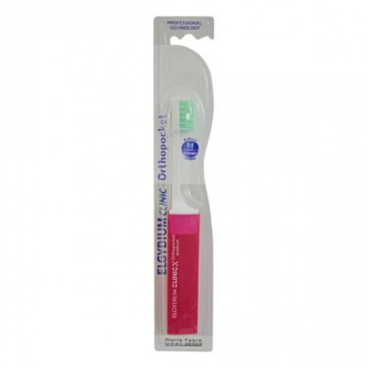 Elgydium, szczoteczka do zębów ortodontyczna, ClinicX Pocket, 1 sztuka