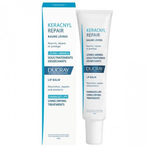 Ducray Keracnyl Repair, balsam regenerujący do ust podczas kuracji antytrądzikowej, 15 ml