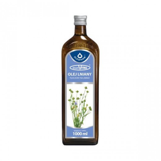 Oleofarm LinumVital, olej lniany tłoczony na zimno, 1000 ml