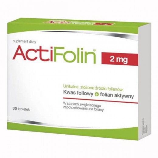 ActiFolin 2 mg, kwas foliowy 2000 µg, 30 tabletek