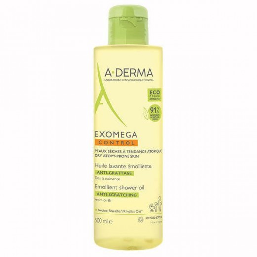 A-Derma Exomega Control, olejek emolient pod prysznic, skóra sucha, skłonna do atopii, od urodzenia, 500 ml