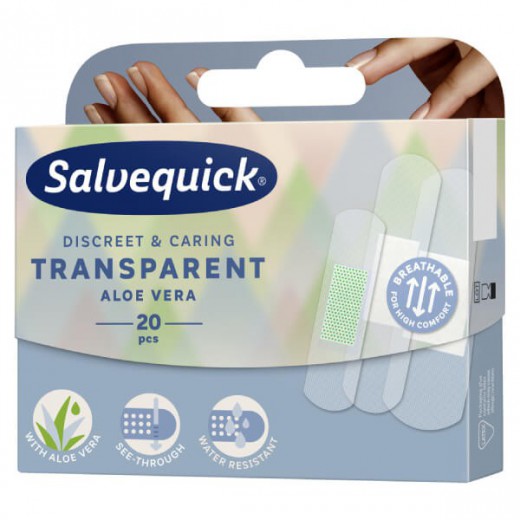 Plastry Salvequick, Transparent Aloe, 20 sztuk