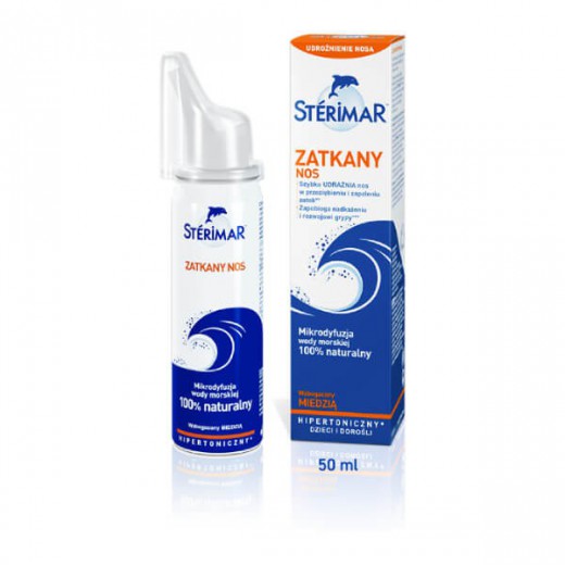 Sterimar Zatkany Nos, spray hipertoniczny do nosa wzbogacony miedzią, 50 ml