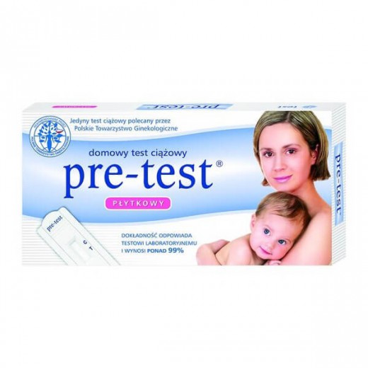 Pre-Test, test ciążowy, płytkowy, 1 sztuka