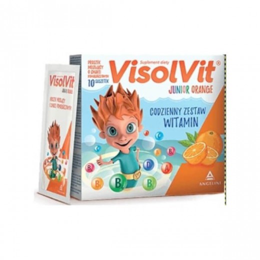Visolvit Junior Orange, dla dzieci powyżej 3 lat, 10 saszetek