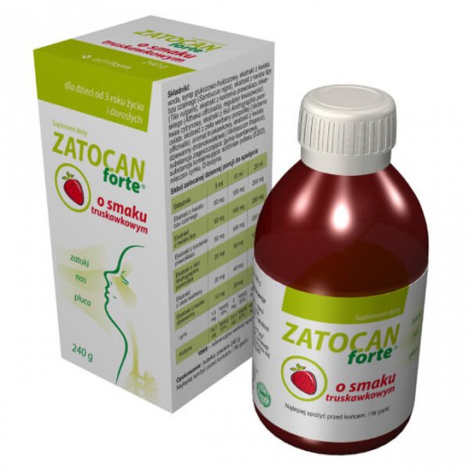 Zatocan Forte, syrop dla dzieci od 3 lat i dorosłych, smak truskawkowy, 240 g