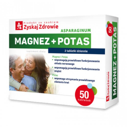 Asparaginum Magnez + Potas Zyskaj Zdrowie, 50 tabletek