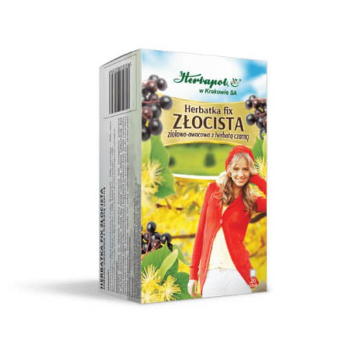 Herbapol Złocista, herbatka fix ziołowo-owocowa z herbatą czarną, 2 g x 20 saszetek