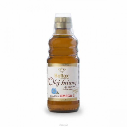 Boflax Olej lniany do diety dr Budwig, tłoczony na zimno, 250 ml