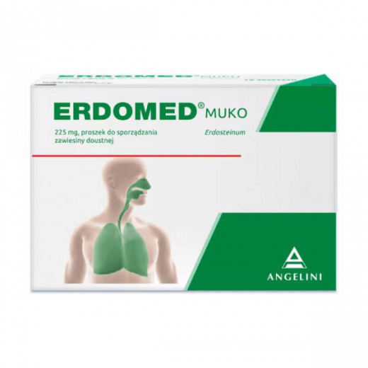 Erdomed Muko 225 mg, proszek do sporządzania zawiesiny doustnej, 10 saszetek