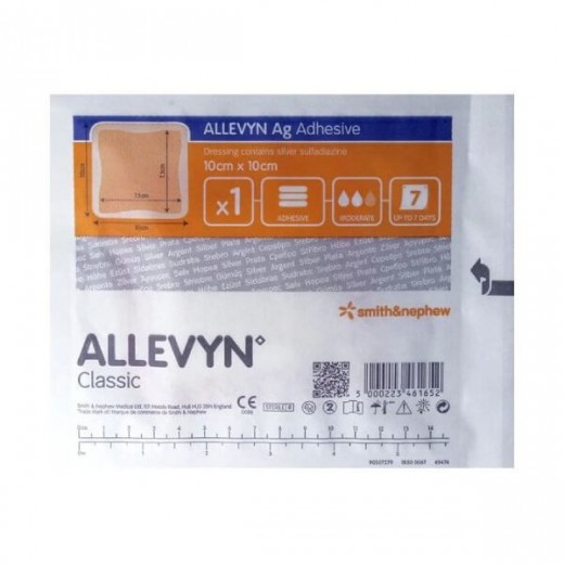 Allevyn Ag Adhesive, opatrunek, 10 x 10 cm, 1 sztuka