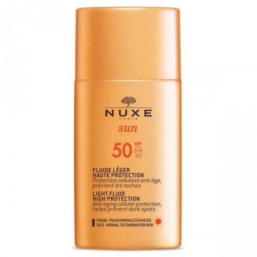 Nuxe Sun, lekki krem z wysoką ochroną SPF 50, skóra normalna i mieszana, 50 ml