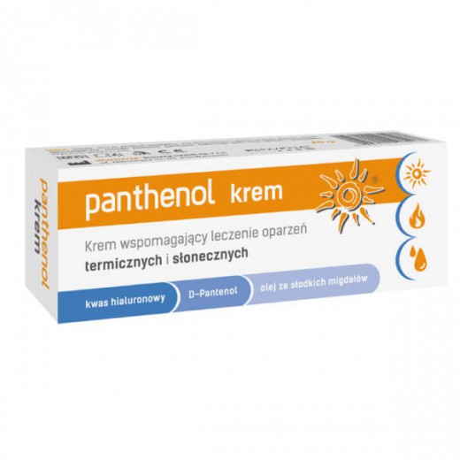Panthenol, krem wspomagający leczenie oparzeń termicznych i słonecznych, 30 g