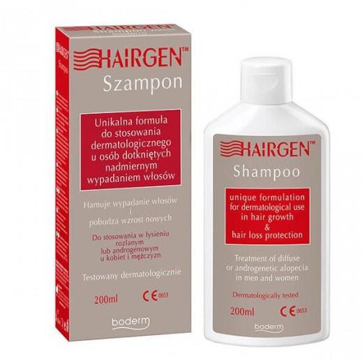 Hairgen, szampon do stosowania dermatologicznego u osób dotkniętych nadmiernym wypadaniem włosów, 200 ml