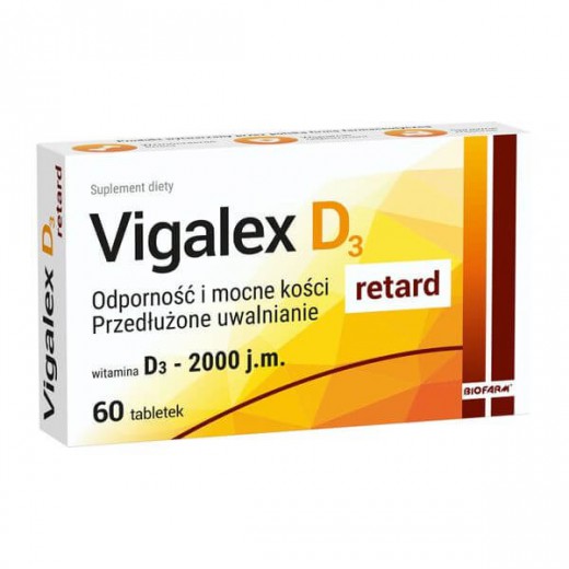 Vigalex D3 2000 j.m. retard, 60 tabletek