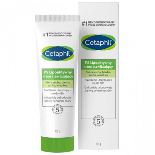 Cetaphil PS, lipoaktywny krem nawilżający, skóra sucha, bardzo sucha, wrażliwa, 100 g
