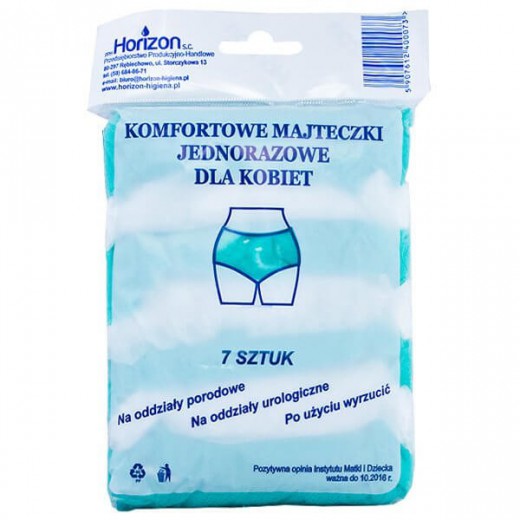 Horizon, majtki poporodowe, jednorazowe, rozmiar 40, 7 sztuk