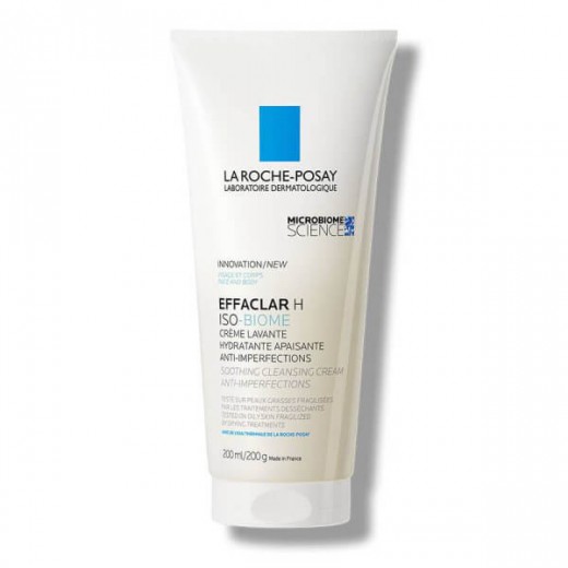 La Roche-Posay Effaclar H Iso - Biome, kojący krem myjący przeciw niedoskonałościom, 200 ml