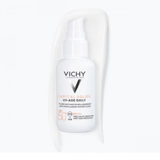 Vichy Capital Soleil, fluid przeciw fotostarzeniu się skóry, SPF 50+, 40 ml