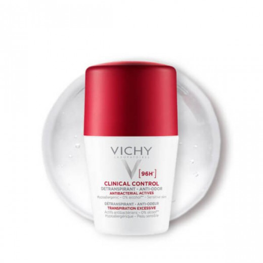 Vichy Clinical Control, antyperspirant roll-on dla kobiet, 96-godzinna ochrona, 50 ml