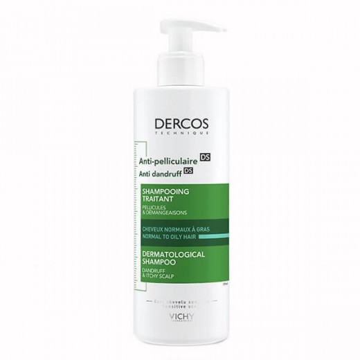Vichy Dercos Anti Dandruff DS, szampon przeciwłupieżowy, włosy normalne i przetłuszczające się, 390 ml